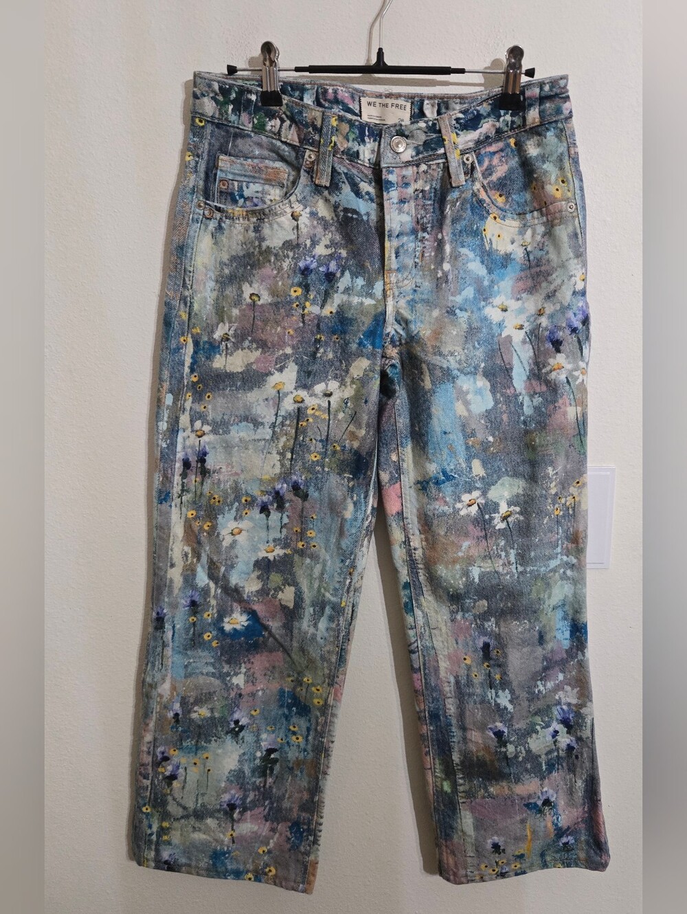 We The Free Women's Straight Leg Jeans - Blue, Pink, Yellow, White